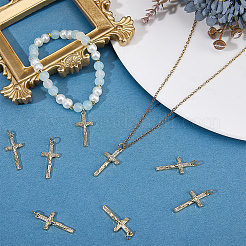 8Pcs Rack Plating Brass Micro Pave Clear Cubic Zirconia Pendants&nbsp;KK-SC0007-98