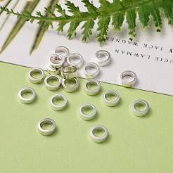 304ステンレススチールスペーサービーズ  フラットラウンド  銀  6x2mm  穴：4mm&nbsp;STAS-P232-01S