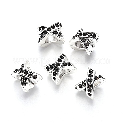 Tibetan Style Alloy European Bead Rhinestone Settings&nbsp;TIBE-N006-138AS-LF