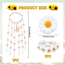 2Pcs 2 Styles Cloth Flower Hippie Headband Floral Crown&nbsp;OHAR-CP0001-18A