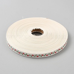 Flower Pattern Cotton Ribbon&nbsp;OCOR-WH0101-181B