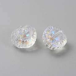 透明ガラスビーズ  巻き貝  クリアAB  14.5x13x9mm  穴：1mm&nbsp;GLAA-WH0038-19H