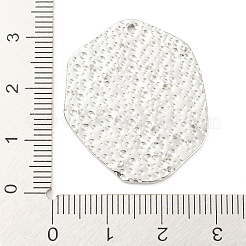 変色しない304ステンレススチールペンダント  テクスチャ  フラットラウンドのチャーム  ステンレス鋼色  32x27x1.5mm  穴：1.4mm&nbsp;STAS-I202-32P