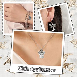 45pcs9スタイルチベットスタイルアロイペンダント  エンジェルチャーム  アンティークシルバー  23~28.5x10.5~24x2~3.5mm  穴：1.5~2.4mm  5個/スタイル&nbsp;FIND-CJ0005-73