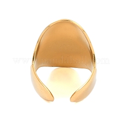 304ステンレススチールオープンカフリング  女性用オーバルワイドバンドリング  18KGP本金メッキ  31mm  調整可能&nbsp;RJEW-C095-05G