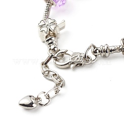 Heart Angel Clover Flowers European Bracelet for Teen Girl Women&nbsp;BJEW-JB06849-05