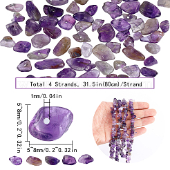 4 Strands Natural Amethyst Chip Beads Strands&nbsp;G-SC0002-67