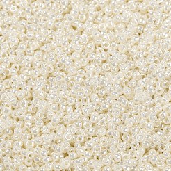 MIYUKIラウンドロカイユビーズ  日本製シードビーズ  （rr592)アンティークアイボリーパールセイロン  15/0  1.5mm  穴：0.7mm  約5555PCS /ボトル  10 G /ボトル&nbsp;SEED-JP0010-RR0592