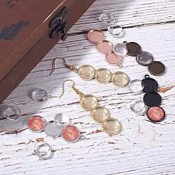 DIYピアス作り  合金のペンダントカボションセッティングで  クリアガラスカボション  真鍮のピアスフック  ミックスカラー  16.5x8.5x1.6cm&nbsp;DIY-PH0025-90-WH