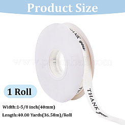 Polycotton Printed Black Word Thank You Ribbon&nbsp;OCOR-CY0004-94A