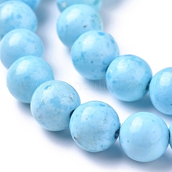 Assembled Synthetic Hemimorphite and Larimar Beads Strands&nbsp;G-D0006-C01-8mm