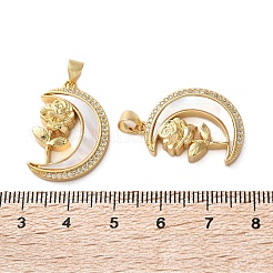 Brass Micro Pave Cubic Zirconia Pendants&nbsp;KK-U070-03A-G