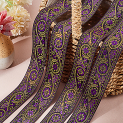 Ethnic Style Embroidery Polyester Ribbons&nbsp;OCOR-WH0070-10F-07
