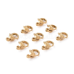 304ステンレススチール製ロブスタークロウ留め金  ゴールドカラー  9x6x3mm  穴：1.2mm&nbsp;STAS-T040-PJ212-9