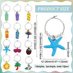 Ocean Theme PVC Wine Glass Charms&nbsp;AJEW-FG0003-98