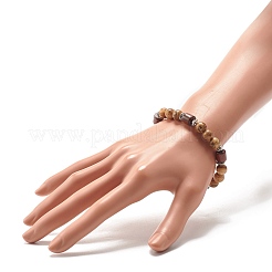 Natural Picture Jasper Beaded Stretch Bracelet for Women or Men&nbsp;BJEW-JB07732-02