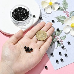 DIY 宝石用原石ビーズストレッチブレスレット  染色された天然黒瑪瑙の丸いビーズと弾性のあるクリスタル糸が含まれています  ビーズ：6mm  穴：1mm  100個/セット  スレッド：0.8mm  約10m /ロール  1roll /セット&nbsp;G-CJ0001-03