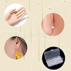 10種類のプラスチック製ピアスキャッチ  ピアスバックキャッチ  透明  3~12x3~7x2.5~7mm  穴：0.3~1mm&nbsp;KY-YW0001-73