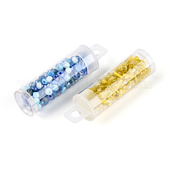 7 ボトル DIY ガラス シード ビーズ セット  混合図形  混合スタイル  ミックスカラー  1~25.5x1.5~5mm  穴：0.6~1.5mm  容量：10ml（0.34fl.oz）&nbsp;DIY-N006-02E