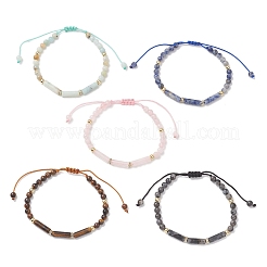 Natural Gemstone Beads Braided Bead Bracelets for Women&nbsp;BJEW-JB13221