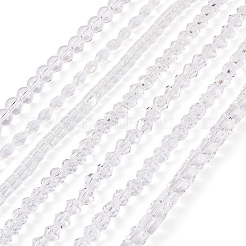 7 連売り 7 スタイル 透明ガラスビーズ 連売り  多面カット  混合図形  透明  5~6x4~6mm  穴：1~1.4mm  1連/スタイル&nbsp;GLAA-TA0002-73