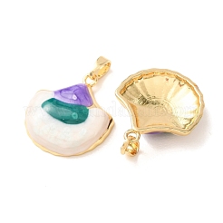 Brass Enamel Pendants&nbsp;KK-CBA8606-02G