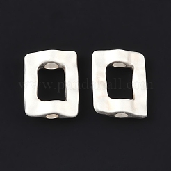 合金ビーズ  長方形  マットシルバーカラー  12.5x10x4mm  穴：2.5mm  7x5mm内径&nbsp;FIND-B038-21B-MS