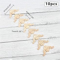 Natural Solid Wood Carved Onlay Applique Craft&nbsp;WOOD-FH0001-21
