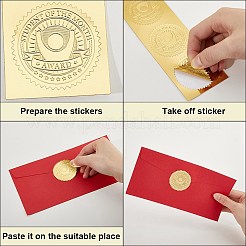 40 Sheets 4 Styles Plastic Self Adhesive Gold Foil Embossed Stickers&nbsp;DIY-CP0010-45