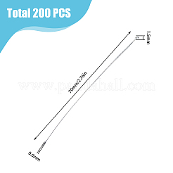 200本真鍮ボールヘッドピン  ステンレス鋼色  70x0.6mm  22ゲージ  ヘッド：1. 5mm&nbsp;FIND-DC0004-75
