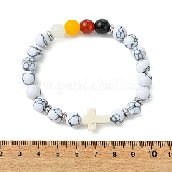 Synthetic  & Natural Carnelian & Obsidian & Dyed Malaysia Jade Beaded Stretch Bracelets for Women&nbsp;BJEW-JB14051-03