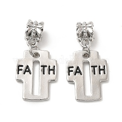 Rack Plating Alloy European Dangle Charms&nbsp;PALLOY-P289-03P
