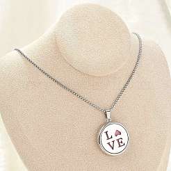 316 Surgical Stainless Steel Aromatherapy Diffuser Perfume Hollow Flat Round Pendant Box Chain Necklaces&nbsp;NJEW-R016-01P-03
