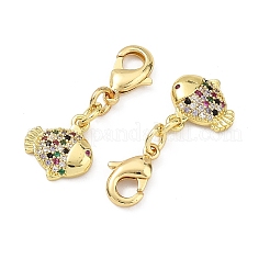 Fish Brass Micro Pave Cubic Zirconia Pendant Decorations&nbsp;CU-B198-06G