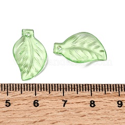 透明なアクリルパーツ  葉  グリーン  約20mm長  12 mm幅  厚さ2.5mm  穴：1.5mm&nbsp;X-DBLA156-8
