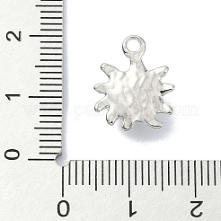 ABS パールペンダント付き合金  花  プラチナ  15x12x6mm  穴：2mm&nbsp;PALLOY-S188-02P