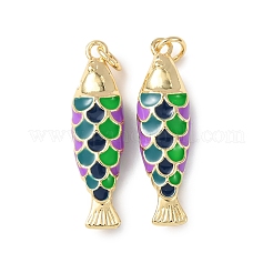 Brass Enamel Pendants&nbsp;KK-C143-44B-G