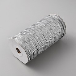 平らなナイロン弾性コード/バンド  内部のゴムと  ウェビング衣類縫製アクセサリー  ライトグレー  8mm&nbsp;EC-WH0003-02D-02