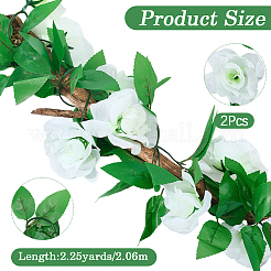 2Pcs Plastic Artificial Flowers Rose Vines&nbsp;AJEW-CP0011-39