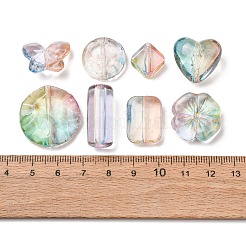 ツートンカラーの透明アクリルビーズ  混合図形  多面カット  ミックスカラー  8~25x8~25x4~45mm  穴：1.2~1.6mm&nbsp;OACR-Z041-14