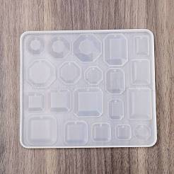 DIYペンダント型  シリコーン鋳造金型  UVレジン用  エポキシ樹脂工芸品作り  ポリゴン  ホワイト  112x128x6mm&nbsp;AJEW-U020-02B