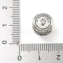 Brass Clear Cubic Zirconia European Beads&nbsp;FIND-M049-01AS-04