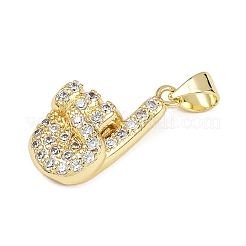 Brass Micro Pave Cubic Zirconia Pendants&nbsp;KK-S526-14G-B