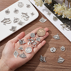 72Pcs 9 Style Tibetan Style Alloy Enamel Pendants&nbsp;FIND-SC0003-68