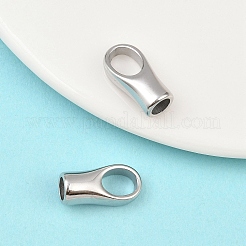 変色しにくい304ステンレススチールコードエンド  エンドキャップ  ステンレス鋼色  18x9x7mm  穴：6x9mm  内径：5mm&nbsp;STAS-N034-16
