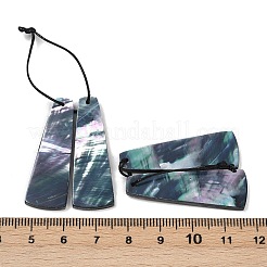 天然ブラックリップシェルペンダント2個  台形  38x13x3mm  穴：0.6mm&nbsp;FIND-Z079-01D