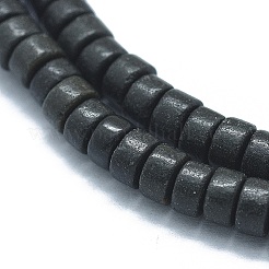 天然ブラックストーンビーズ連売り  フラットラウンド/ディスク  3.8~4.2x2~4.5mm  穴：0.8~1mm  約152~180個/連  15.1~15.5インチ（38.5~39.5cm）&nbsp;G-F631-A14