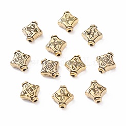 CCBプラスチックビーズ  菱形  アンティーク黄金  10.5x10x4mm  穴：1mm&nbsp;CCB-G003-20AG