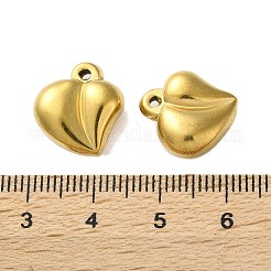 304ステンレスペンダント  ハートチャーム  ゴールドカラー  15x14x6mm  穴：1.2mm&nbsp;STAS-G338-05G
