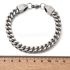 201 Stainless Steel Curb Chain Bracelets for Men&nbsp;STAS-T077-09P